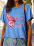 Women's Christian  I Can Do All Things Through Christ Philippians 4:13 Butterfly Cotton T-Shirt