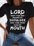 Women's Lord Keep Your Arm Around My Shoulder Cotton Casual Letters T-Shirt
