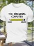 Men's The Original Computer Print Delete Funny Graphic Printing Cotton Text Letters Loose Casual T-Shirt