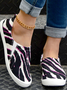 Striped Pattern Graphic-Print Canvas Flat Shoes