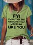 Womens Funny FYI Crew Neck Casual T-Shirt