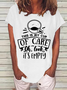 Women's Funny Word This Is My Cup Of Care Oh Look It's Empty Simple Crew Neck Loose Cotton T-Shirt