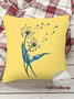 18*18 Throw Pillow Covers, Dandelion Soft Corduroy Cushion Pillowcase Case For Living Room