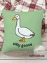 18*18 Throw Pillow Covers, Word Silly Goose Soft Corduroy Cushion Pillowcase Case For Living Room