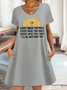 Women's Every Snack You Make I Will Be Watching Your Dog Funny Graphic Printing V Neck Casual Text Letters Loose Dress