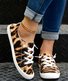 Tiger Striped Graphic-Print Lace-Up Canvas Flats