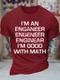 Men's I'm Engineer I'm Good With Math Funny Graphic Printing Crew Neck Casual Text Letters Cotton T-Shirt