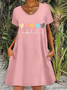 Women's Be Kind Loose Text Letters Casual V Neck Dress