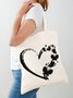 Women's Butterfly Heart Print Shopping Tote