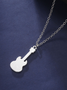 Man's Silver Violin Necklace