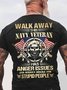 Men's Walk Away This Navy Veteran Has Anger Issues And Serious Dislike For Stupid People Funny Graphic Printing Cotton Casual America Flag Loose T-Shirt