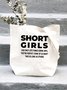 Women's Short Girl Funny Graphic Printing Text Letters Shopping Tote