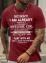 Men's Sorry I Am Already Taken A Freaking Awesome Girlsorry I Am Already Taken A Freaking Awesome Girl Funny Graphic Printing Cotton Text Letters Loose Casual T-Shirt