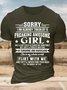 Men’s Sorry I Am Already Taken By A Freaking Awesomen Girl Casual Cotton Regular Fit Text Letters T-Shirt