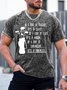 Men’s If I Hit It Right It’s A Slice If I Hit It Left It’s A Hook If I Hit It Sraight It’s A Miracle Text Letters Casual T-Shirt