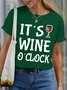 Lilicloth X Hynek Rajtr Wine Lover It's Wine O´Clock Crew Neck Casual Women's T-Shirt