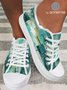 Soft Green Print Canvas Shoes