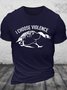 Men's I Choose Violence Funny Silly Goose Graphic Printing Casual Loose Cotton Text Letters T-Shirt