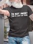 Men’s I’m Not Angry This Is Just My Face Cotton Regular Fit Casual Text Letters T-Shirt