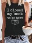 Women's Funny Reading Lover book Crew Neck Casual Tank Top