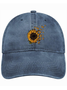 Sunflower Butterfly Print Casual Hat