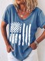 Women's American Flag Print Casual T-Shirt