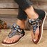 Women's Star Sandals with T-Strap Beach Flip Sandals