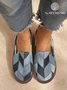 Casual Blue Denim Color Block Comfy Sole Flat Shoes