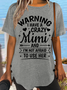 Women‘s Warning I Have A Crazy Mimi And I'm Not Afraid To Use Her Cotton-Blend Casual Crew Neck T-Shirt