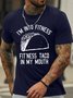 Men's I'm Into Fitness Fitness Taco In My Mouth Funny Graphic Printing Casual Cotton Loose Text Letters T-Shirt