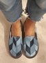 Casual Blue Denim Color Block Comfy Sole Flat Shoes