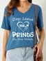 Lilicloth X Ana Dogs Leave Paw Prints On Our Hearts Women's V Neck Dog Casual T-Shirt