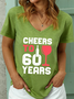 Lilicloth X Jessanjony Cheers To 60 Years Women's V Neck Casual T-Shirt
