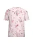 Women's Cute Cherry Blossoms Print Simple Crew Neck T-Shirt