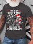 Men’s Home Of The Free Because Of The Brave Casual Crew Neck T-Shirt