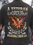 Men’s A Veteran Is Someone Who At one Point In Their Life Wrote A Blank Check Made Payable To Text Letters Casual Regular Fit T-Shirt