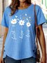 Women's Faith, Hope, Love, Floral Letters Casual Crew Neck T-Shirt