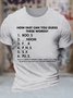 Men's How Fast Can You Guess These Words Books  Random Fork Pants Six Pulse You Got All Six Wrong Didn't You You Dirty Minded Freak Funny Graphic Printing Casual Cotton Crew Neck T-Shirt