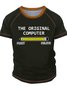 Men's The Original Computer Print Delete Funny Graphic Printing Crew Neck Casual Regular Fit Text Letters T-Shirt