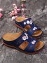 Women's Floral Embroidered Flat Sandals