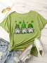Women's St. Patrick's Gnomes Print Casual T-Shirt