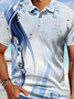 Men’s Outdoor Vacation Seawater Pattern Casual Sea Polo Shirt