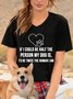 Lilicloth X Funnpaw Women's If I Could Be Half The Person My Dog Is I'd Be Twice The Human I Am V Neck Casual T-Shirt