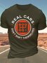 Men’s Real Cars Don’t Shift Themselves Text Letters Casual Crew Neck Regular Fit T-Shirt