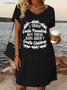 Women's Funny Word I Tried Gentle Parenting But These Kids Aren't Gentle Childing V Neck Casual Dress