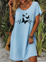 Women's Butterfly V Neck Loose Casual Dress
