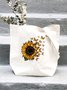Women’s Butterfly Sunflower Print Casual Shopping Tote