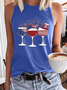 Women’s Blue & White Wine Of American Flag To Celebrate Tank Top