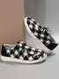 Women's Plaid Lace-Up Loafers Comfortable & Lightweight Ladies Shoes