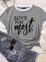 Lilicloth X Funnpaw Women's Love You Most Matching T-Shirt
